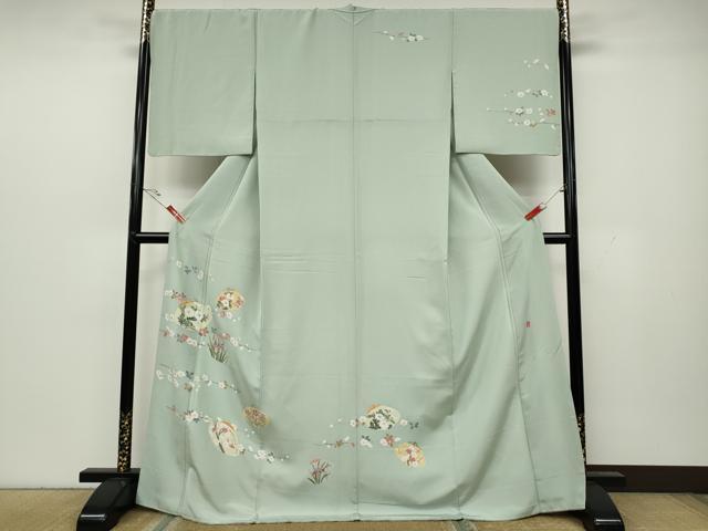 平和屋着物●訪問着 友禅 作家物 貝合せ花文 正絹 逸品 CAAY5003ut