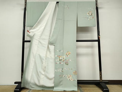 平和屋着物●訪問着 友禅 作家物 貝合せ花文 正絹 逸品 CAAY5003ut