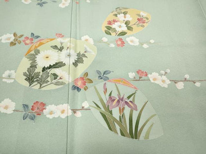 平和屋着物●訪問着 友禅 作家物 貝合せ花文 正絹 逸品 CAAY5003ut