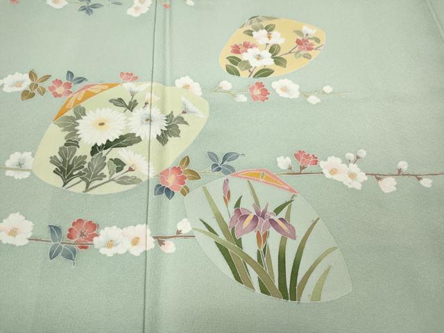 平和屋着物●訪問着 友禅 作家物 貝合せ花文 正絹 逸品 CAAY5003ut
