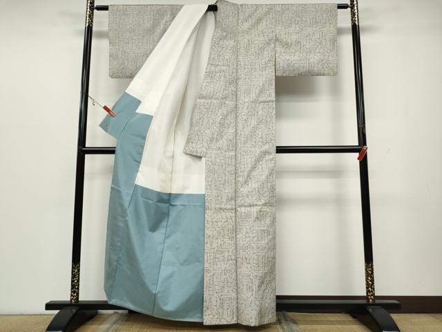 平和屋着物●本場大島紬　白大島　7マルキ　吉祥文　三越扱い　正絹　逸品　CAAY5009ut