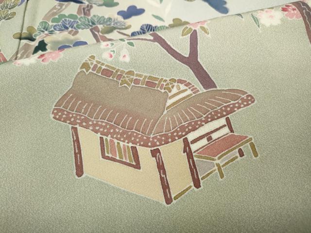 平和屋着物●訪問着 友禅 作家物 風景草花文 暈し染め 正絹 逸品 CAAY5010ut