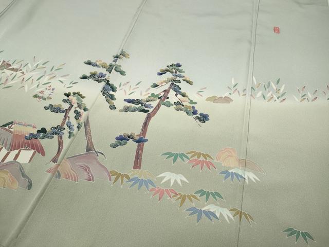 平和屋着物●訪問着 友禅 作家物 風景草花文 暈し染め 正絹 逸品 CAAY5010ut