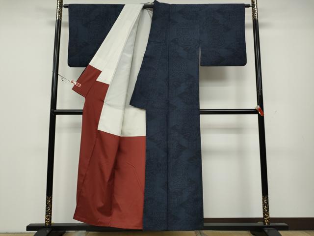 平和屋着物●結城紬　100亀甲　亀甲吉祥花文　正絹　逸品　CAAY5023ut