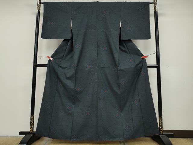 平和屋着物●本場大島紬　7マルキ　吉祥花文　正絹　逸品　CAAY5031ut