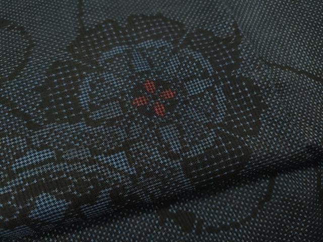 平和屋着物●本場大島紬　7マルキ　吉祥花文　正絹　逸品　CAAY5031ut