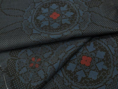 平和屋着物●本場大島紬　7マルキ　吉祥花文　正絹　逸品　CAAY5031ut