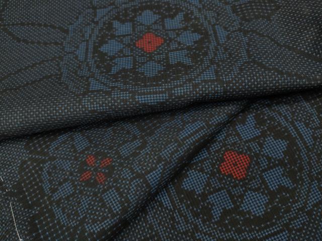 平和屋着物●本場大島紬　7マルキ　吉祥花文　正絹　逸品　CAAY5031ut