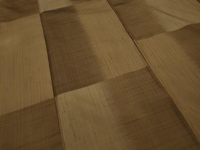 平和屋着物●上質な紬　格子柄　正絹　逸品　CAAY5033ut