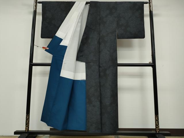 平和屋着物●本場大島紬 舞花文 正絹 逸品 CAAY5035ut