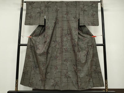 平和屋着物●本場大島紬　7マルキ　花籠文　西武百貨店扱い　正絹　逸品　CAAY5040ut