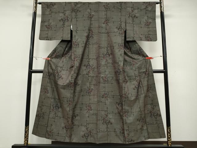 平和屋着物●本場大島紬　7マルキ　花籠文　西武百貨店扱い　正絹　逸品　CAAY5040ut