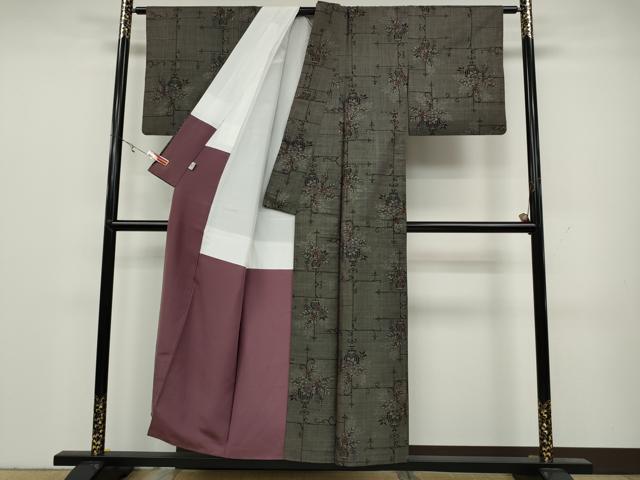 平和屋着物●本場大島紬　7マルキ　花籠文　西武百貨店扱い　正絹　逸品　CAAY5040ut