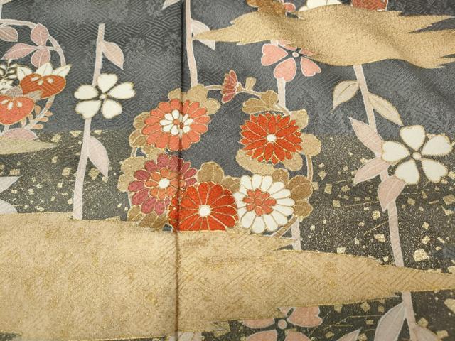 平和屋着物●訪問着　草花丸文　金彩　正絹　逸品　CAAY5046ut