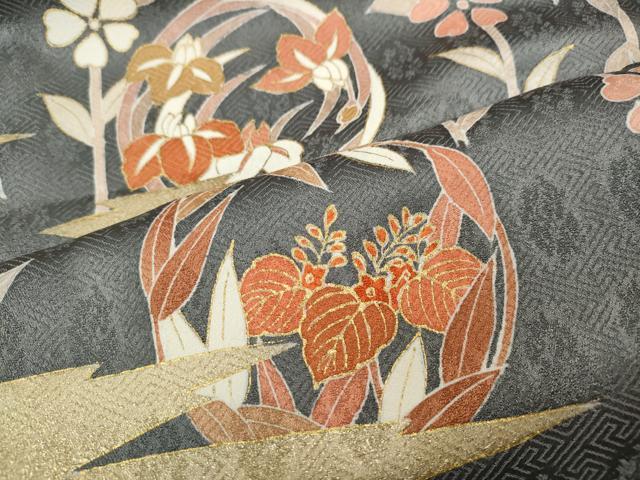 平和屋着物●訪問着　草花丸文　金彩　正絹　逸品　CAAY5046ut