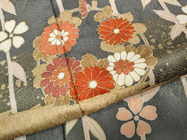 平和屋着物●訪問着　草花丸文　金彩　正絹　逸品　CAAY5046ut