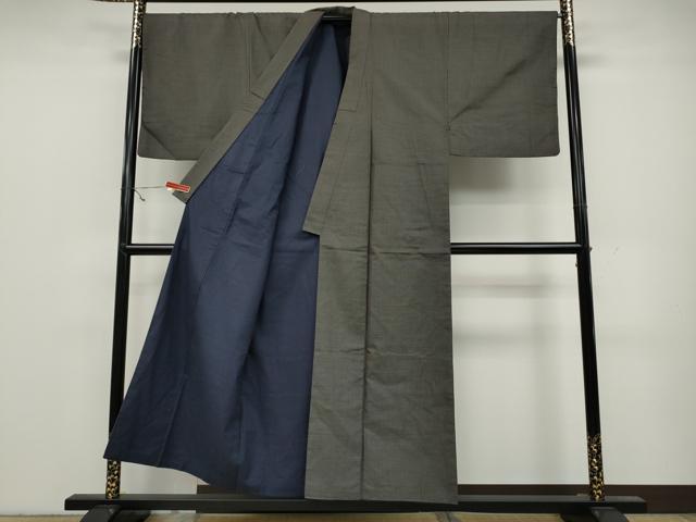 平和屋着物●男性　紬　アンサンブル　100亀甲　反端付き　正絹　逸品　CAAY5054ut