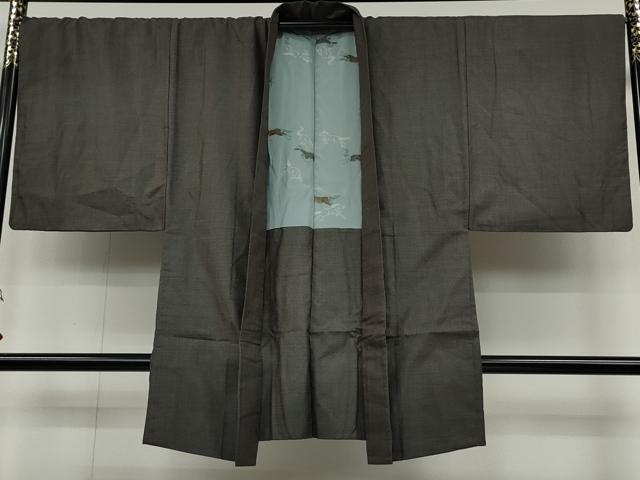 平和屋着物●男性　紬　アンサンブル　100亀甲　反端付き　正絹　逸品　CAAY5054ut