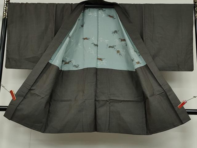 平和屋着物●男性　紬　アンサンブル　100亀甲　反端付き　正絹　逸品　CAAY5054ut