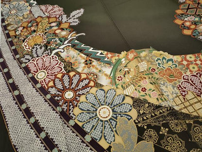 平和屋着物●豪華振袖 駒刺繍 鳳凰花文 暈し染め 金彩 正絹 逸品 CAAY5070ut