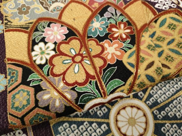 平和屋着物●豪華振袖 駒刺繍 鳳凰花文 暈し染め 金彩 正絹 逸品 CAAY5070ut