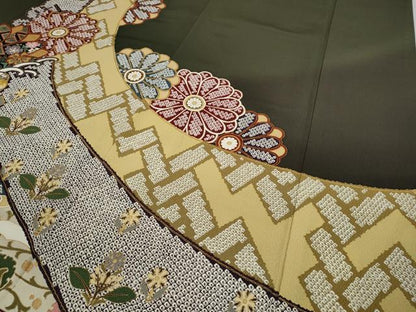 平和屋着物●豪華振袖 駒刺繍 鳳凰花文 暈し染め 金彩 正絹 逸品 CAAY5070ut