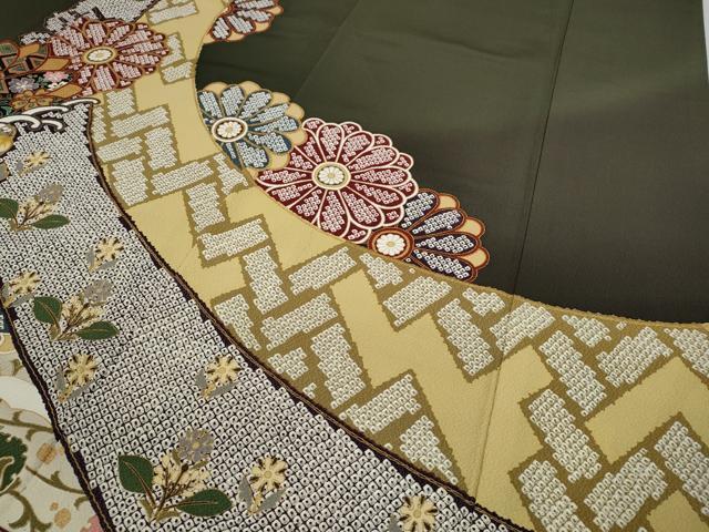 平和屋着物●豪華振袖 駒刺繍 鳳凰花文 暈し染め 金彩 正絹 逸品 CAAY5070ut