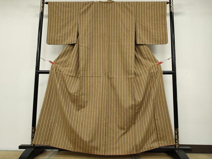 平和屋着物●上質な紬　縞　正絹　逸品　CAAY5093ut