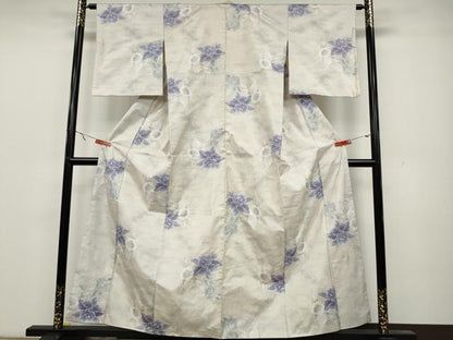平和屋着物●本場大島紬　白大島　9マルキ　舞花文　総絣　正絹　逸品　CAAY5098ut