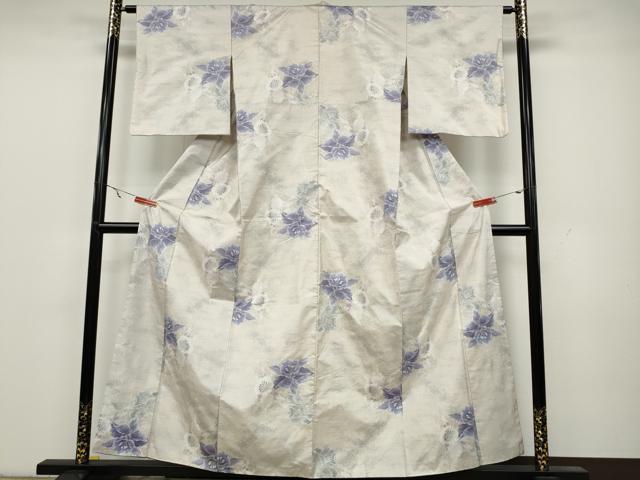 平和屋着物●本場大島紬　白大島　9マルキ　舞花文　総絣　正絹　逸品　CAAY5098ut