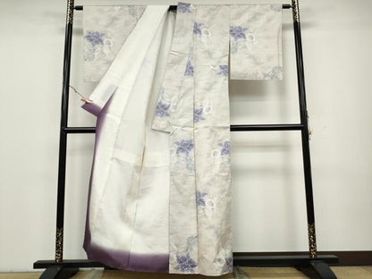 平和屋着物●本場大島紬　白大島　9マルキ　舞花文　総絣　正絹　逸品　CAAY5098ut