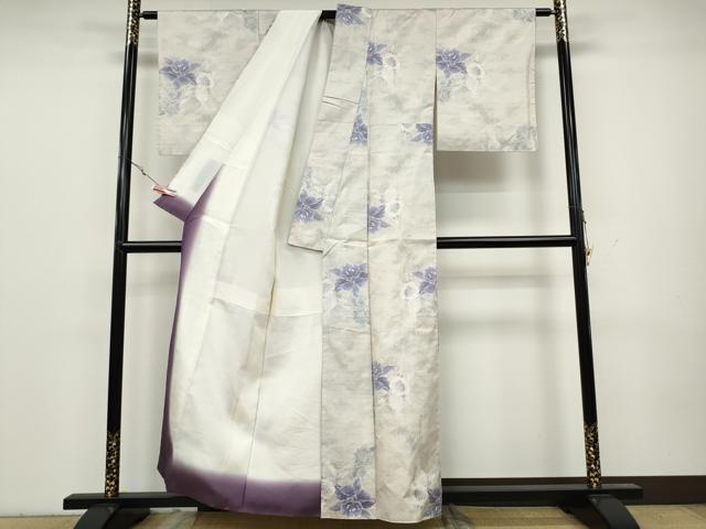 平和屋着物●本場大島紬　白大島　9マルキ　舞花文　総絣　正絹　逸品　CAAY5098ut