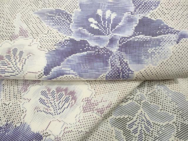 平和屋着物●本場大島紬　白大島　9マルキ　舞花文　総絣　正絹　逸品　CAAY5098ut