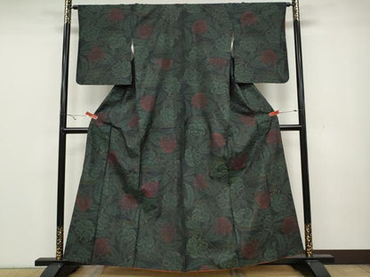 平和屋着物●本場大島紬　更紗花文　正絹　逸品　CAAY5099ut