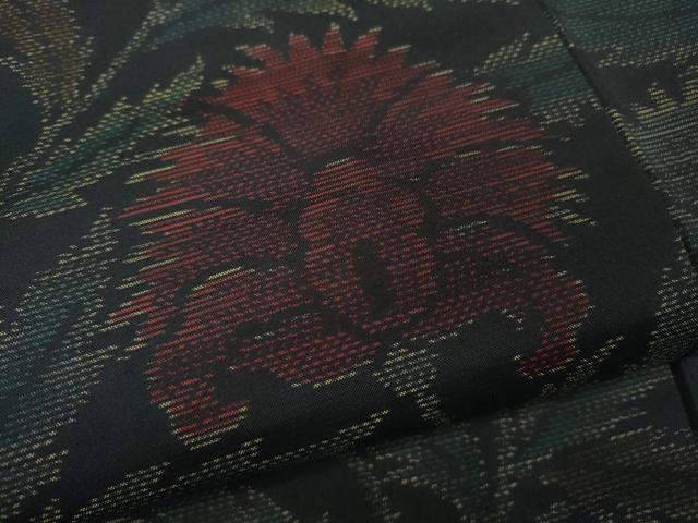 平和屋着物●本場大島紬　更紗花文　正絹　逸品　CAAY5099ut
