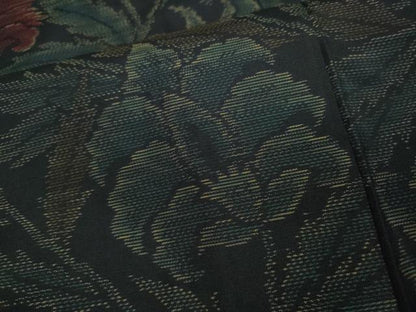 平和屋着物●本場大島紬　更紗花文　正絹　逸品　CAAY5099ut