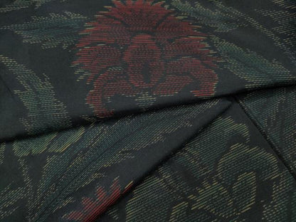 平和屋着物●本場大島紬　更紗花文　正絹　逸品　CAAY5099ut