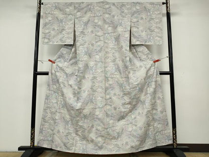 平和屋着物●本場大島紬 白大島 7マルキ 吉祥枝葉文 正絹 逸品 CAAY5105ut