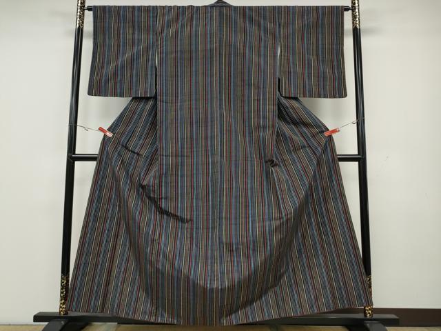 平和屋着物●上質な紬 縞 正絹 逸品 CAAY5108ut