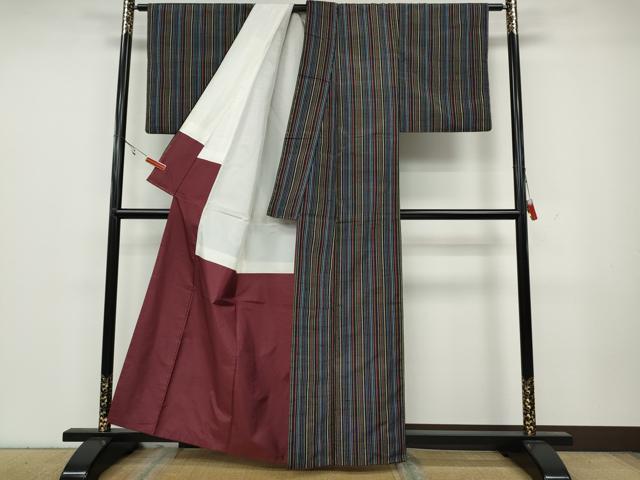 平和屋着物●上質な紬 縞 正絹 逸品 CAAY5108ut
