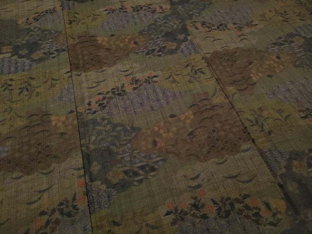 平和屋着物●上質な紬 雲重ね吉祥草花文 正絹 逸品 CAAY5109ut