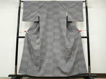 平和屋着物●本塩沢　110亀甲　横段吉祥文　正絹　逸品　CAAY5114ut
