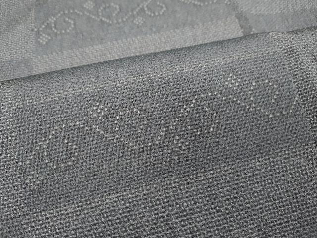 平和屋着物●本塩沢　110亀甲　横段吉祥文　正絹　逸品　CAAY5114ut