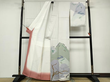 平和屋着物●訪問着　作家物　遠山草木文　正絹　逸品　CAAY5121ut