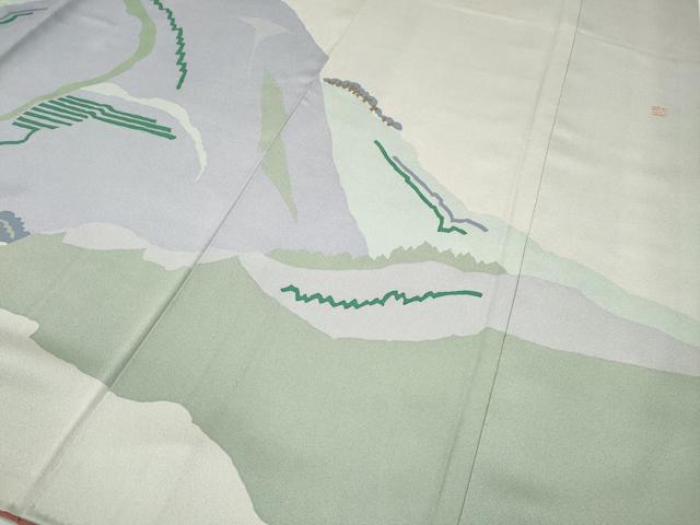 平和屋着物●訪問着　作家物　遠山草木文　正絹　逸品　CAAY5121ut