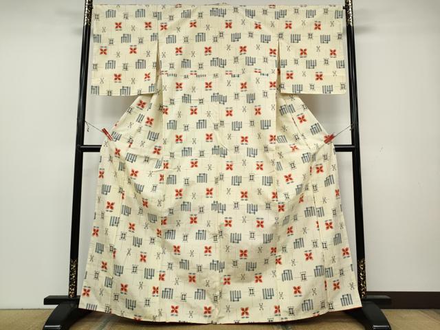 平和屋着物●上質な紬 源氏香花文 正絹 逸品 未使用 CAAY5122ut