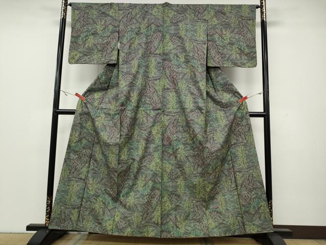 平和屋着物●本場大島紬　7マルキ　遠山樹林文　正絹　逸品　CAAY5138ut