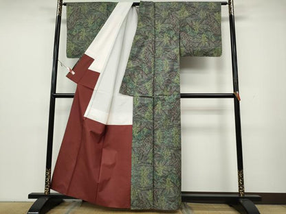 平和屋着物●本場大島紬　7マルキ　遠山樹林文　正絹　逸品　CAAY5138ut