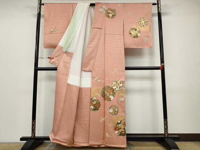 平和屋着物●訪問着 草花丸文 金彩 正絹 逸品 CAAY5147ut