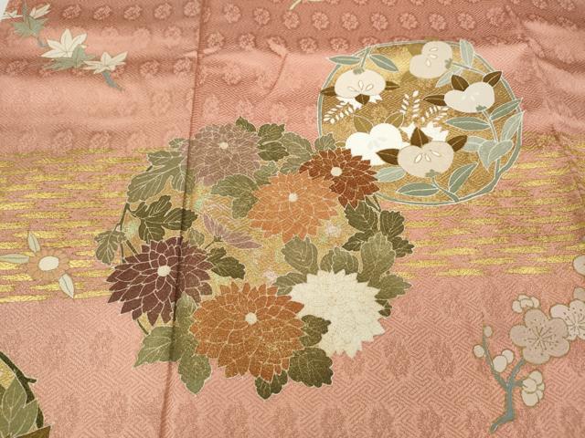 平和屋着物●訪問着 草花丸文 金彩 正絹 逸品 CAAY5147ut